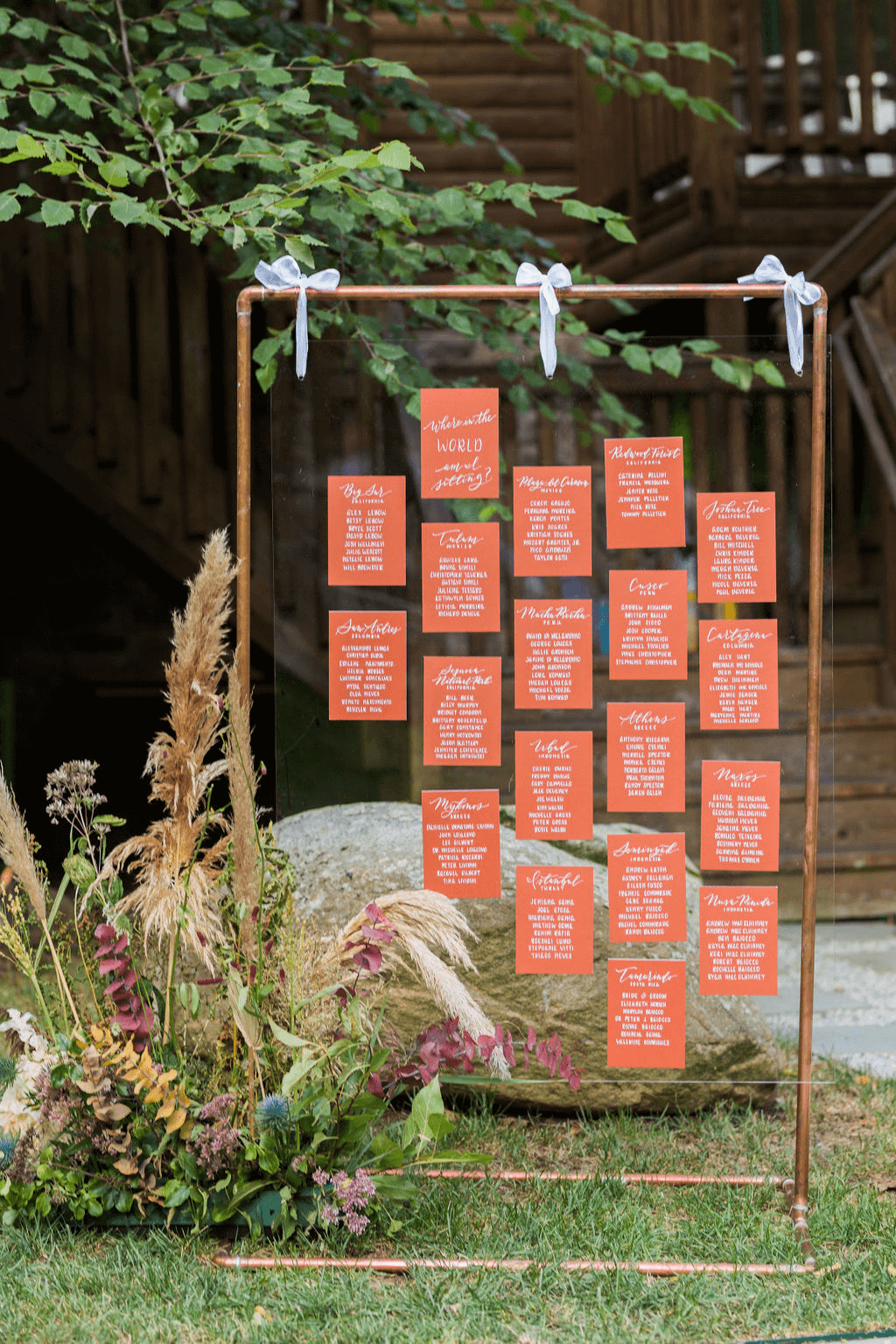 Seating chart with clear background inspired by different countries