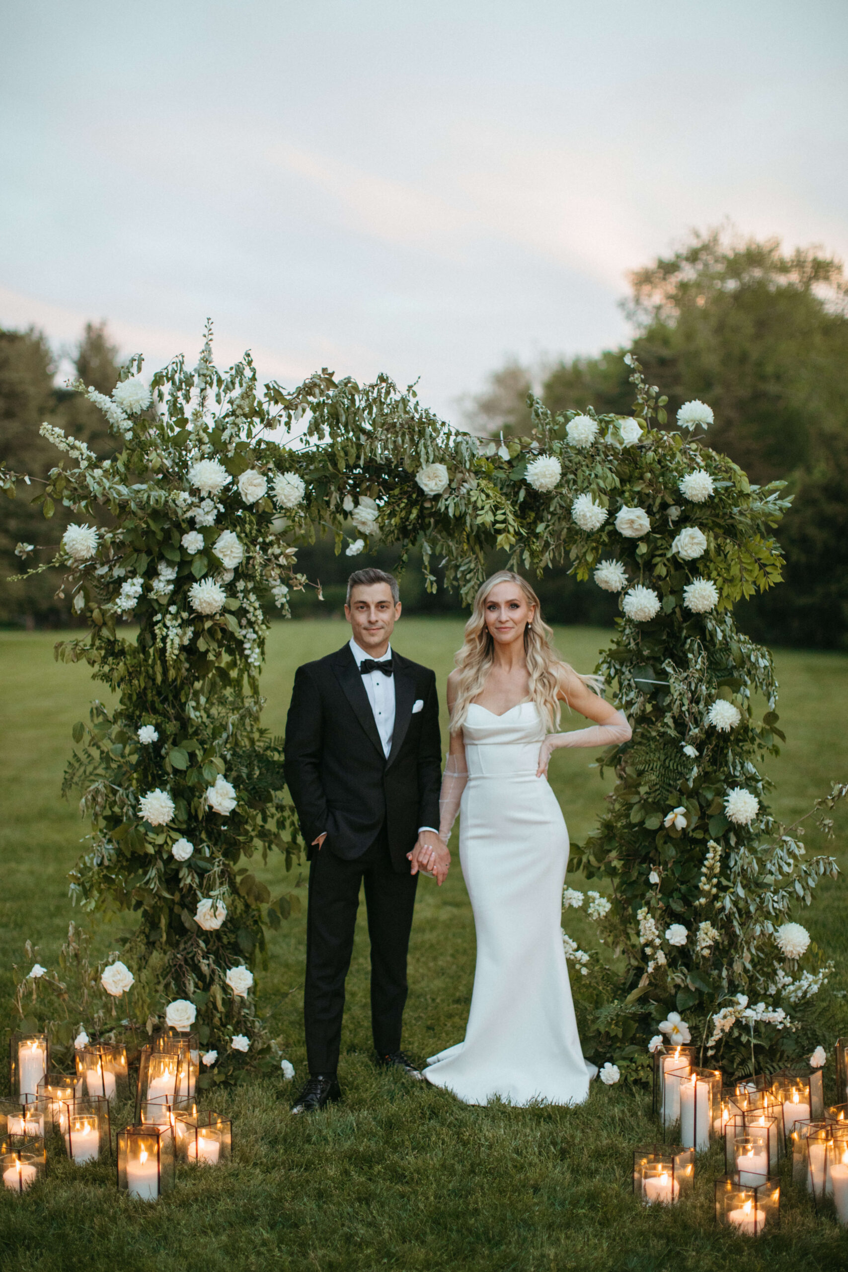 Bride and groom at ceremony.